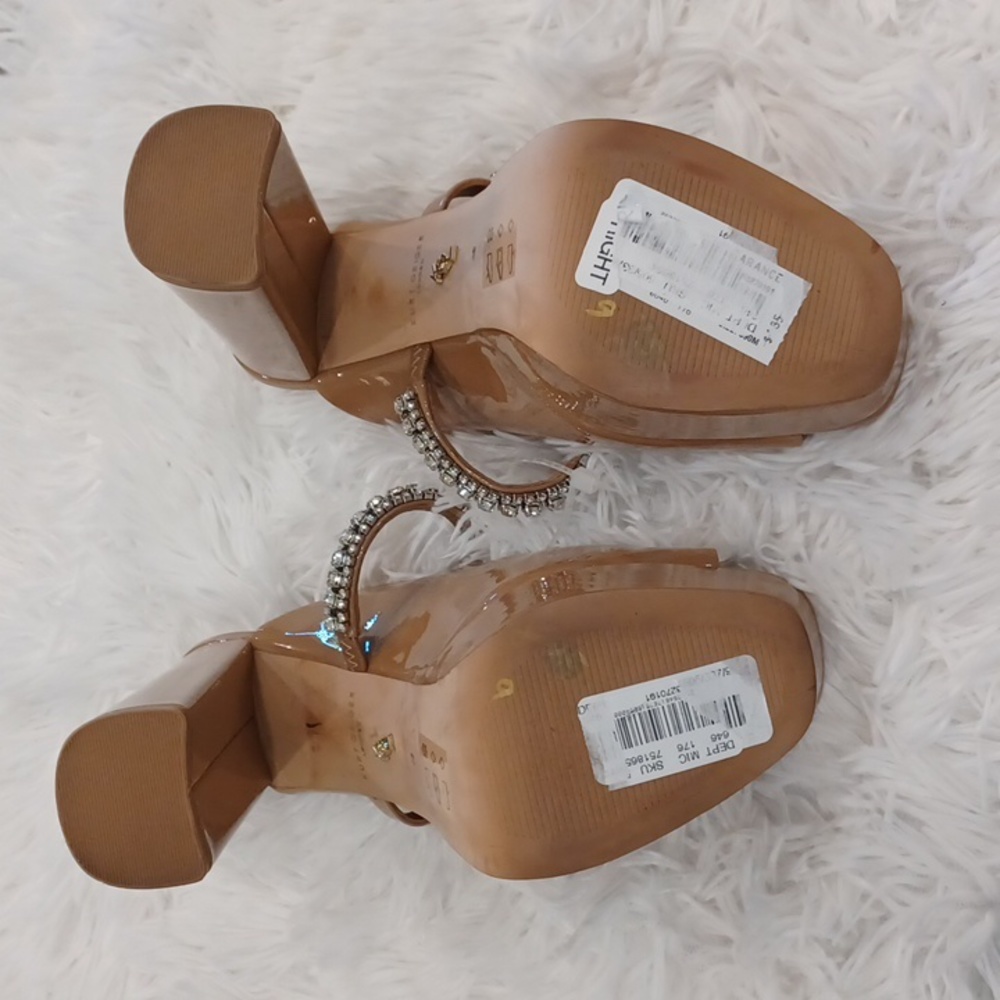 Kurt Geiger London Duke Platform Rhinestone Jeweled Peep Toe Sandals NEW - Picture 11 of 12